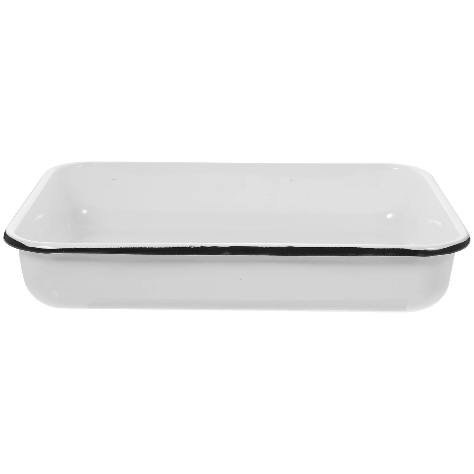 

Enamel Baking Tray Multifunctional Non-Stick Heat-Resistant Storage Pan Kitchen Restaurant Use Enamel Baking Tray