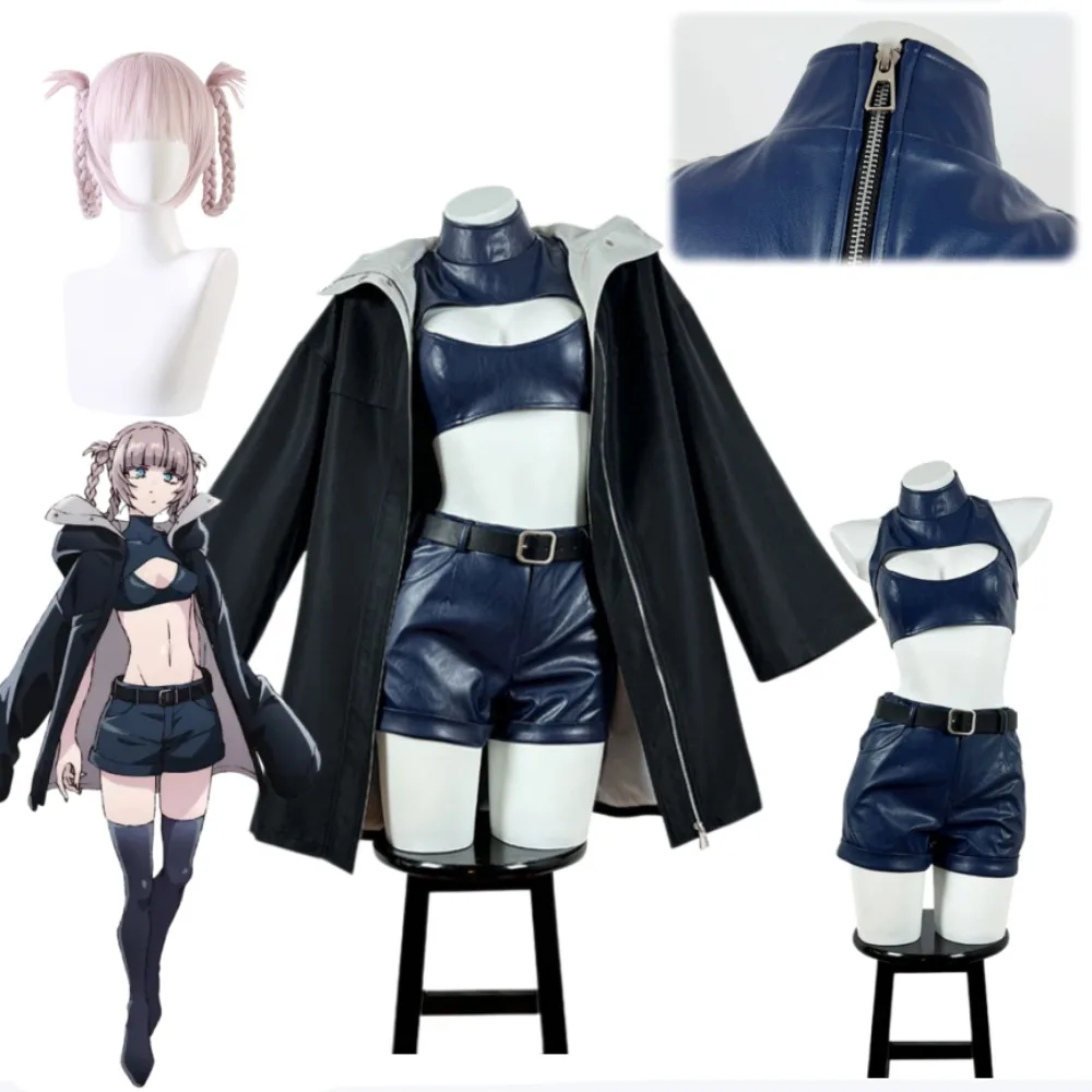

Call of The Night Nazuna Nanakusa Black Trench Coat Cloak Cosplay Costume Full Set Adult Women Halloween Comic Con Outfit