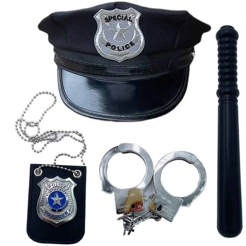 1PCS / 4PCS Adult Police Hat Octagon Flat Hat Cosplay Performance Masquerade Fun Props  Police Hat Uniform Accessories
