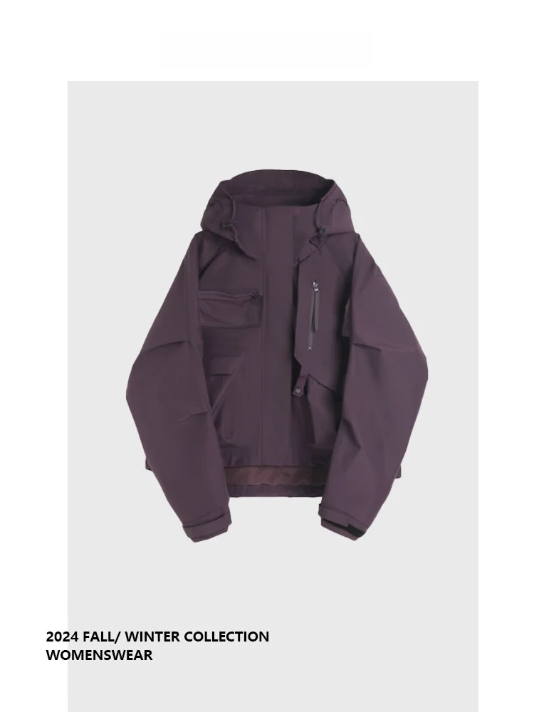

Forever 2 American Sle Purple Jaet Outerwear Ele High-End Feel Commute Long Sve for Pear aped Women