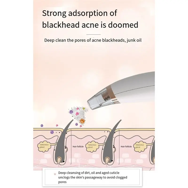 A04V Elettrico Rimozione di Comedone Viso Brufolo Estrazione Macchie Profonde Pori Rimozione Dell'acne Detergente Detergente Viso