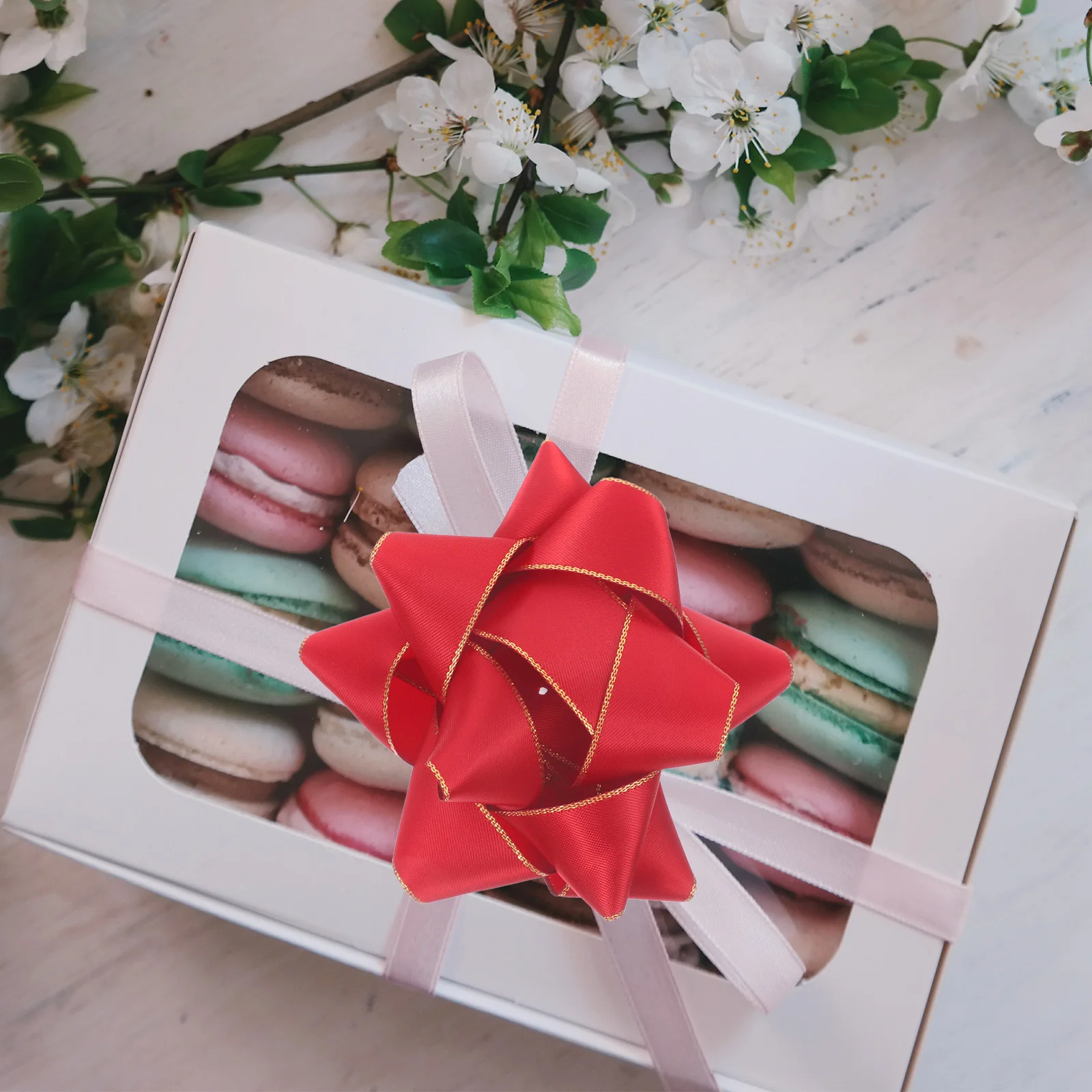 

6 Pcs Christmas Decoration Accessories Holiday Decorative Bows Ribbon