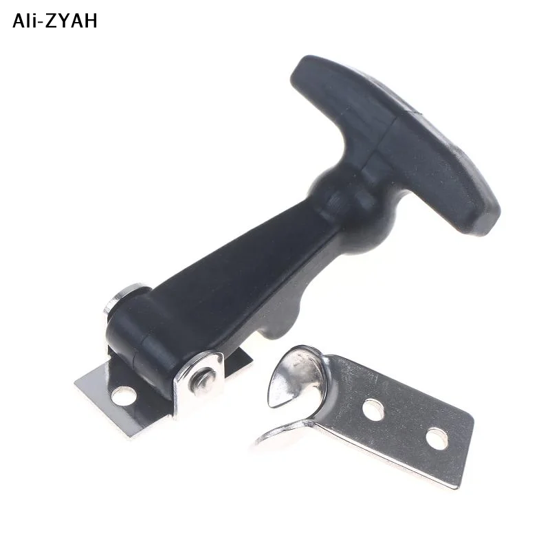 Rubber Hood Catch With Bracket Elastic Stainless Steel Rubber Hood Catch Flexible T-shaped Drawer Latch For Coolers Boats