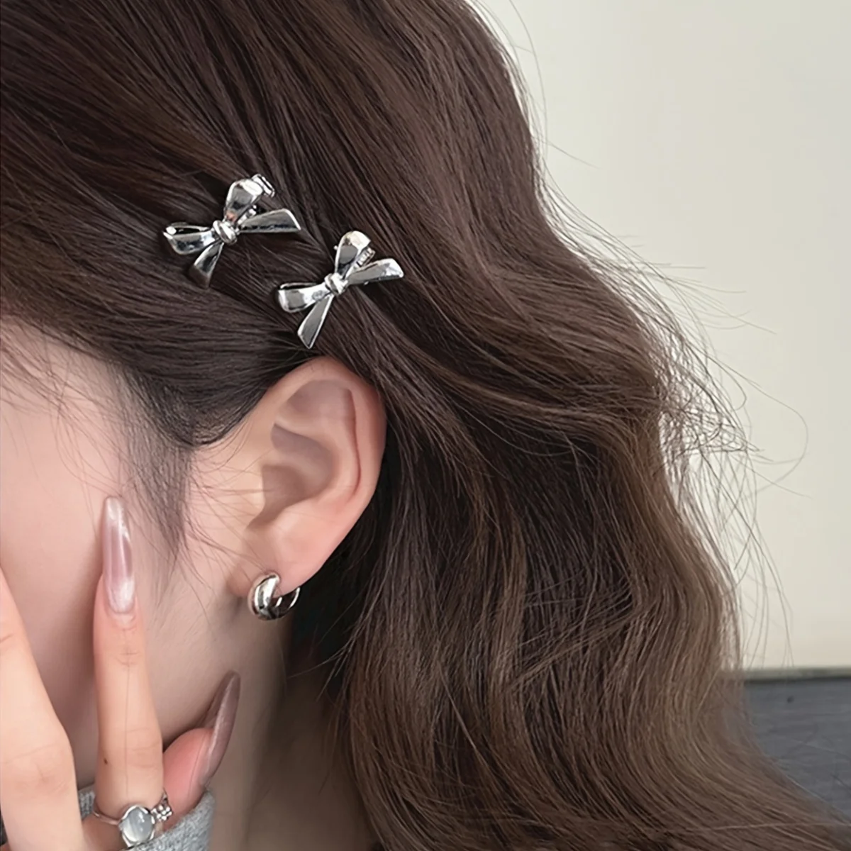 6 Pieces New GoldenBowknot Mini Small Metal Hair Clips for Women Korean Sweet Cool Girl Bangs Side Hairpins Accessories Sets image 5