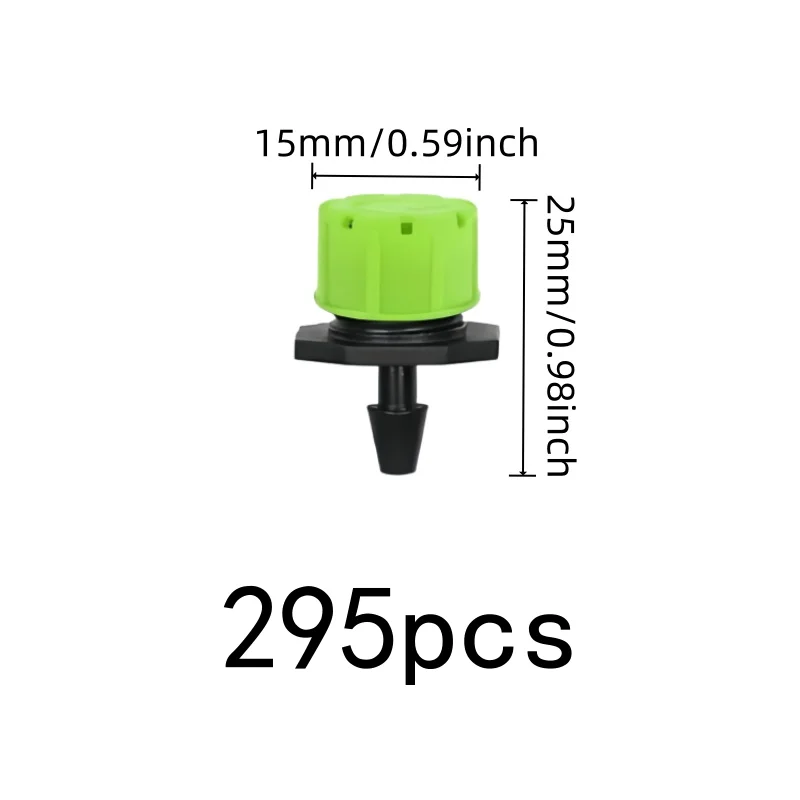 Green Adjustable Sprinklers 295 pcs, Adjustable Flow Control, Independent Switch Valve, for Orchard Greenhouse Irrigation