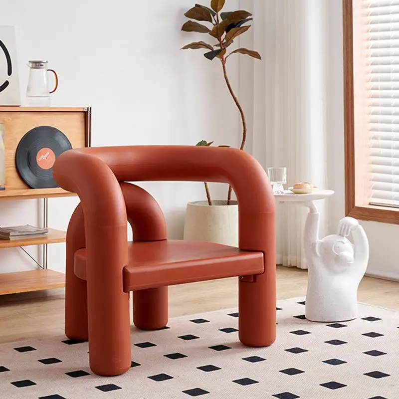 Nordic Designer krzesła do kawy meble do salonu fotel z tworzywa sztucznego w kształcie specjalnym Bend krzesło do jadalni balkon Sofa jednoosobowa