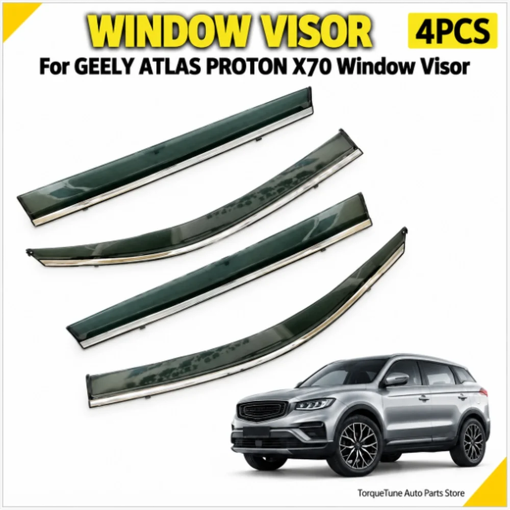 Premium Window Visor Wind Deflector Rain Guards For GEELY ATLAS PROTON X70 2016 Car Accessories Wind Vent Deflector Visors