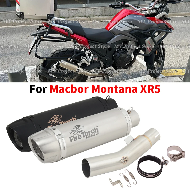 

Slip On For Macbor Montana XR5 XR 5 Motorcycle Exhaust System Middle Link Pipe Connecting 51mm Muffler DB Kiiller Escape Escape