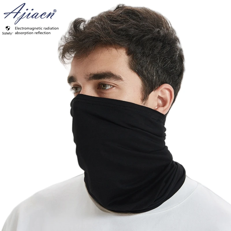 Electromagnetic radiation protective 100% silver fiber lining scarf cover Computer, Cell phone EMF shielding soft face masks