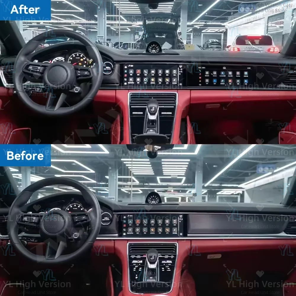 Upgraded New Display Android 14 Car Radio 12.3+12.3Inch Interactive For Porsche Panamera 2017-2023 Auto Stereo Video GPS CarPlay