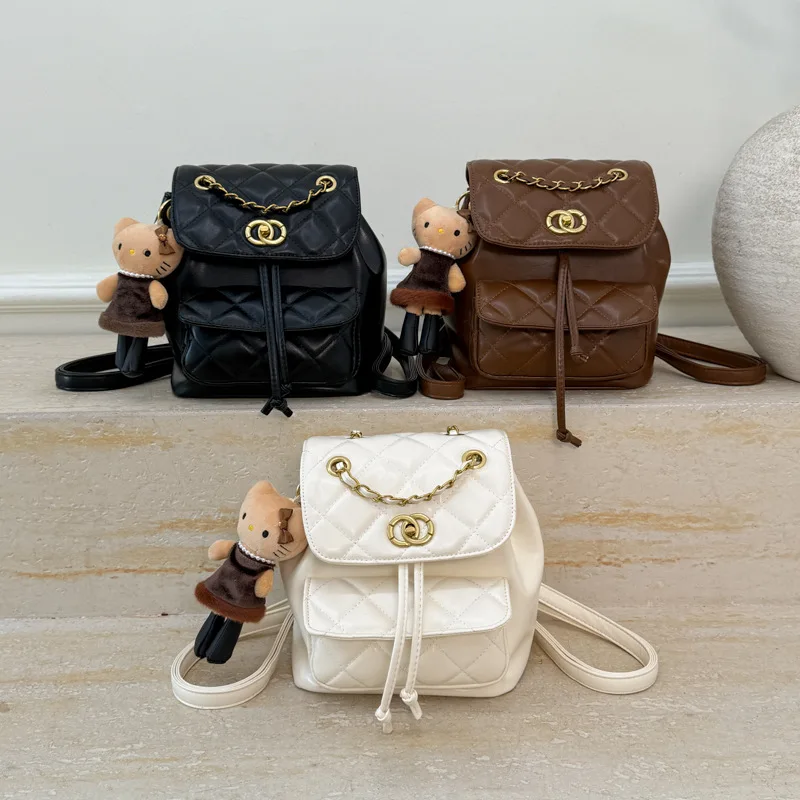 ‌ Sac à dos matelassé à sangle en chaîne, sac seau chic pour femmes, sac à dos décontracté à la mode pour les voyages et le travail, 2025