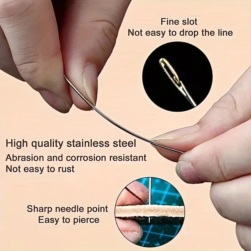 12/30PCS Blind Sewing Needle Quick Automatic Self-Threading Needle Stitching Pins Side Hole Blind for Knitting Mending DIY