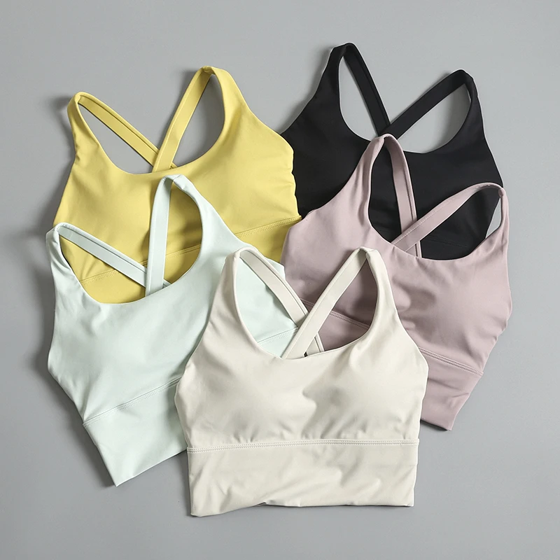 Women's Sports Bra Thin Summer Running Tank Top Shock Absorption Fitness Yoga Vest Sports Bra Gather Beautiful Back Support