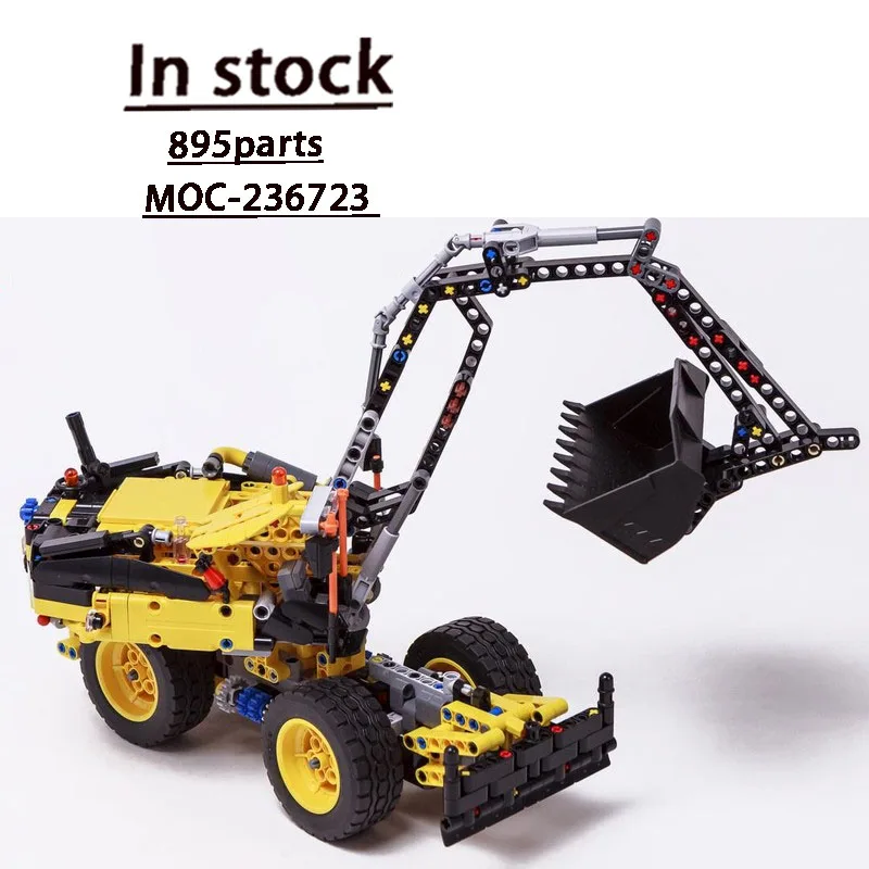 

MOC-236723 New Classic Wheeled Excavator Building Block Model, 895 Parts, Birthday and Christmas Toy Gift for Boys and Children