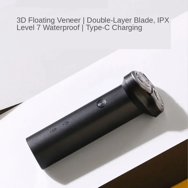 الأصلي Xiaomi Mijia S300 ماكينة حلاقة كهربائية مزدوجة القاطع الأسود ثلاثية الأبعاد القشرة العائمة رئيس IPX7 مقاوم للماء نوع-C شاحن