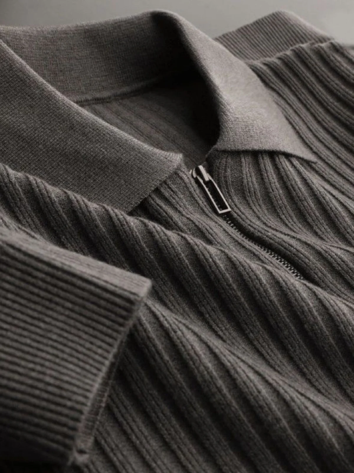 

Men's Knitted irt Warm Ribbed Sweater f Zipper Turn-down Collar Luxury Busin Casual Faionable Winter Long S...