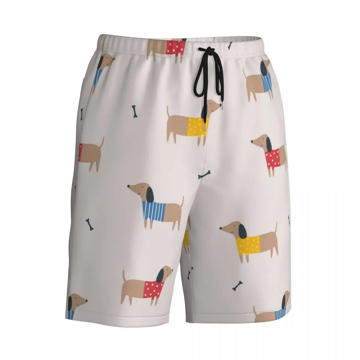 Bathing Suit Cartoon Sausage Dachshund Dog Board Shorts Summer Animal Beach Short Pants Male Sportswear Quick Dry Swim Trunks
