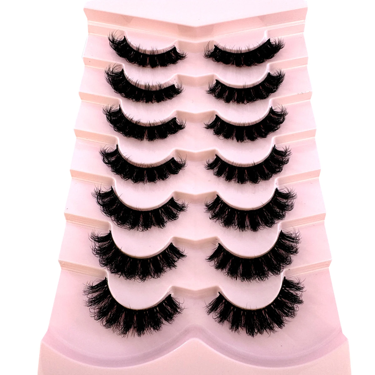 MKYDCG Nuovo 7 paia 15-25mm 3d Ciglia di visone Finto visone Lash Wispy Spessore Naturale Full Strip Ciglia Nuovo trucco Soffici ciglia di visone