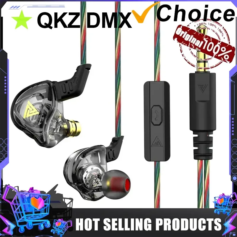 Original QKZ AK6 DMX Copper Driver HiFi Wired Earphone Sport Headphone Bass Stereo Headset Music Earbuds 3.5MM In Ear With Mic