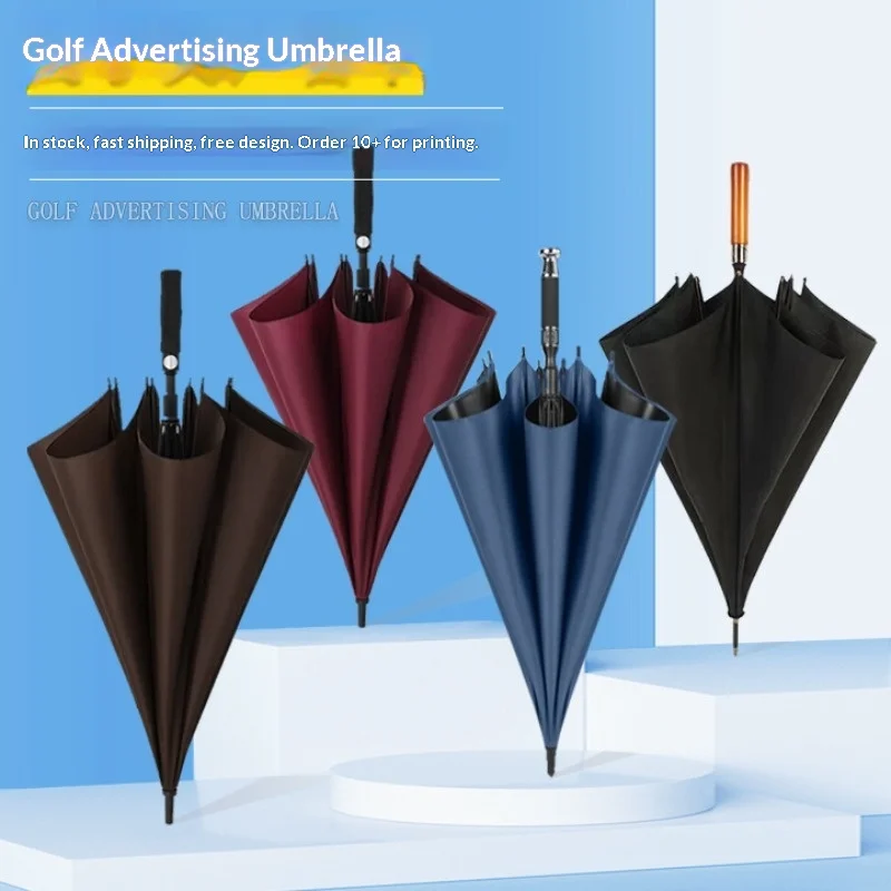 

Зонт для гольфа 30 дюймов, очень большой, автоматическое открытие, прямая ручка, ветрозащитный, с защитой от УФ-излучения и дождя, с возможностью нанесения логотипа на заказ