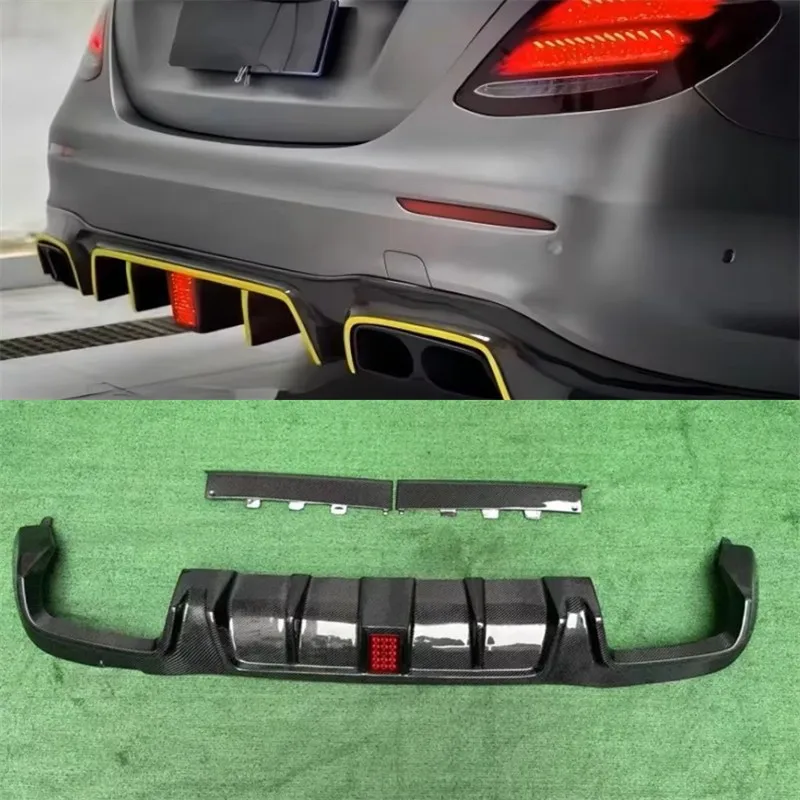 

For Mercedes Benz E Class W213 2016-2021 Real Carbon Fiber Car Rear Bumper Lip Diffuser Splitters Spoiler Accessories Body Kit