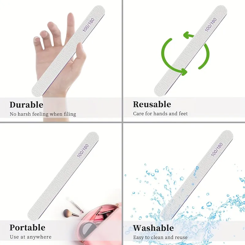 البيضاوي 1/2/5/10/25/50 قطعة ملف الأظافر المهنية ليما 100/180 حصى الصنفرة مزيل الجلد الميت عازلة الملفات مانيكير اكسسوارات أداة #2