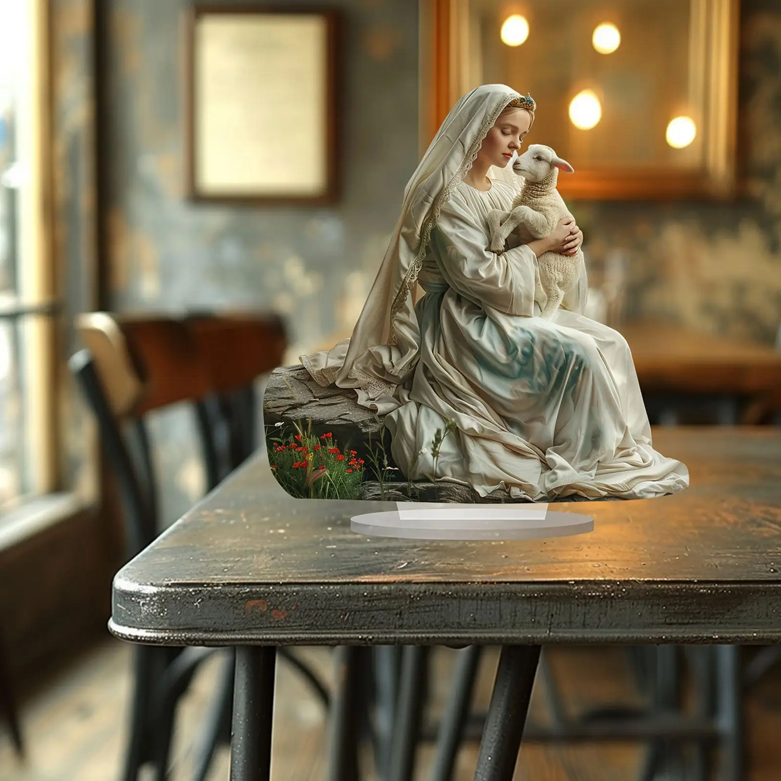 祝福された聖母マリアの置物,オフィスの装飾,暖炉の棚の装飾,芸術工芸品,お祝いの2D彫刻,宗教的な贈り物の像