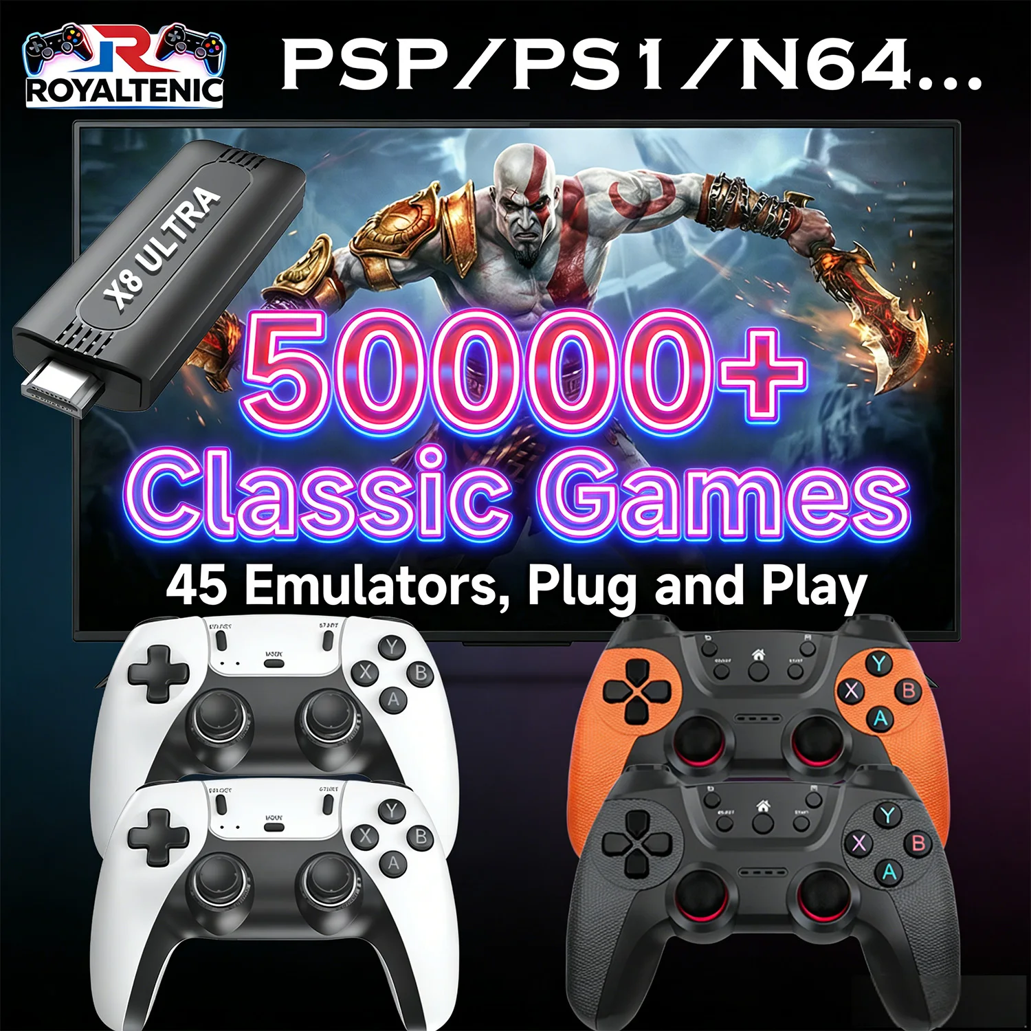 64g Avec Boîte - Console De Jeu Vidéo 4K Game Stick, Plus De 20000 Jeux Integres Manette Sans Fil Retro Determiner Le Lecteur De Jeu