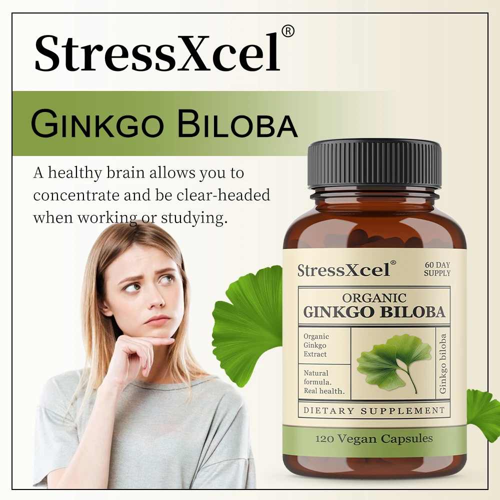 

Ginkgo Biloba Extra Strength Supports Brain Function & Memory Support, 120 Vegetarian Capsules, Herbal Supplement