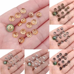 300 tappi per perline da 6 mm, in metallo, con fiore cavo, per la creazione di gioielli, connettori per risultati di gioielli fai da te