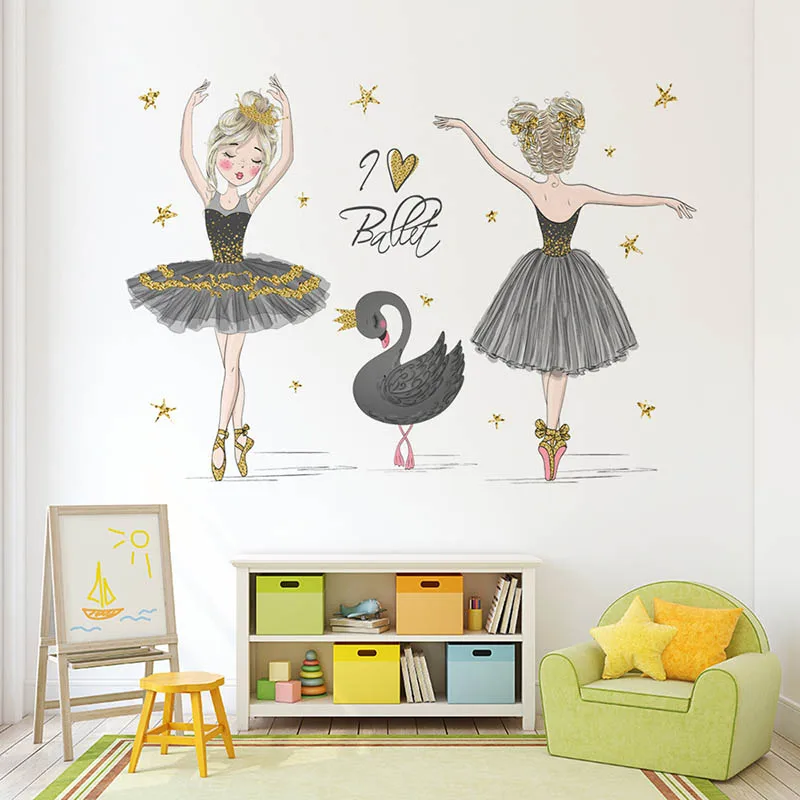 danca-menina-ballet-cisne-criativo-decorativo-adesivos-de-parede-vinil-removivel-pvc-decoracao-para-casa-sala-estar-quarto