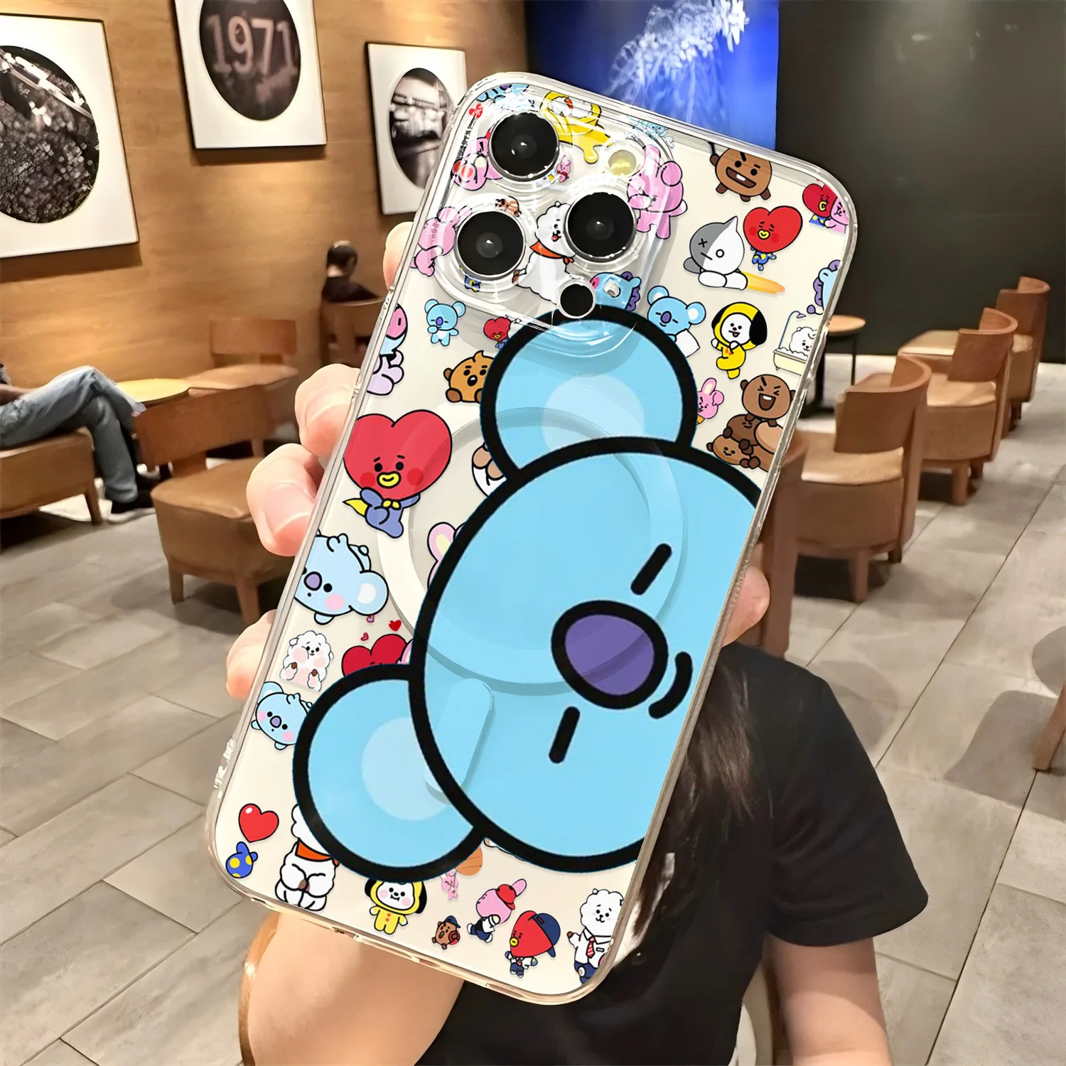 Cartoon Cute Animals B-BT21 Hot Magnetic Phone Case For IPhone 17 16 15 14 13 12 11 8 7 Air Plus Pro Max XR Soft Clear Tpu Cover - view 3