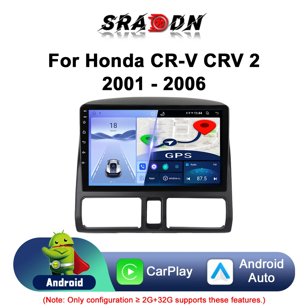 For Honda CR-V 2 CRV 2001 - 2006 Car Radio Android Automotive Multimedia Video Player Navigation GPS Carplay Screen Auto Stereo