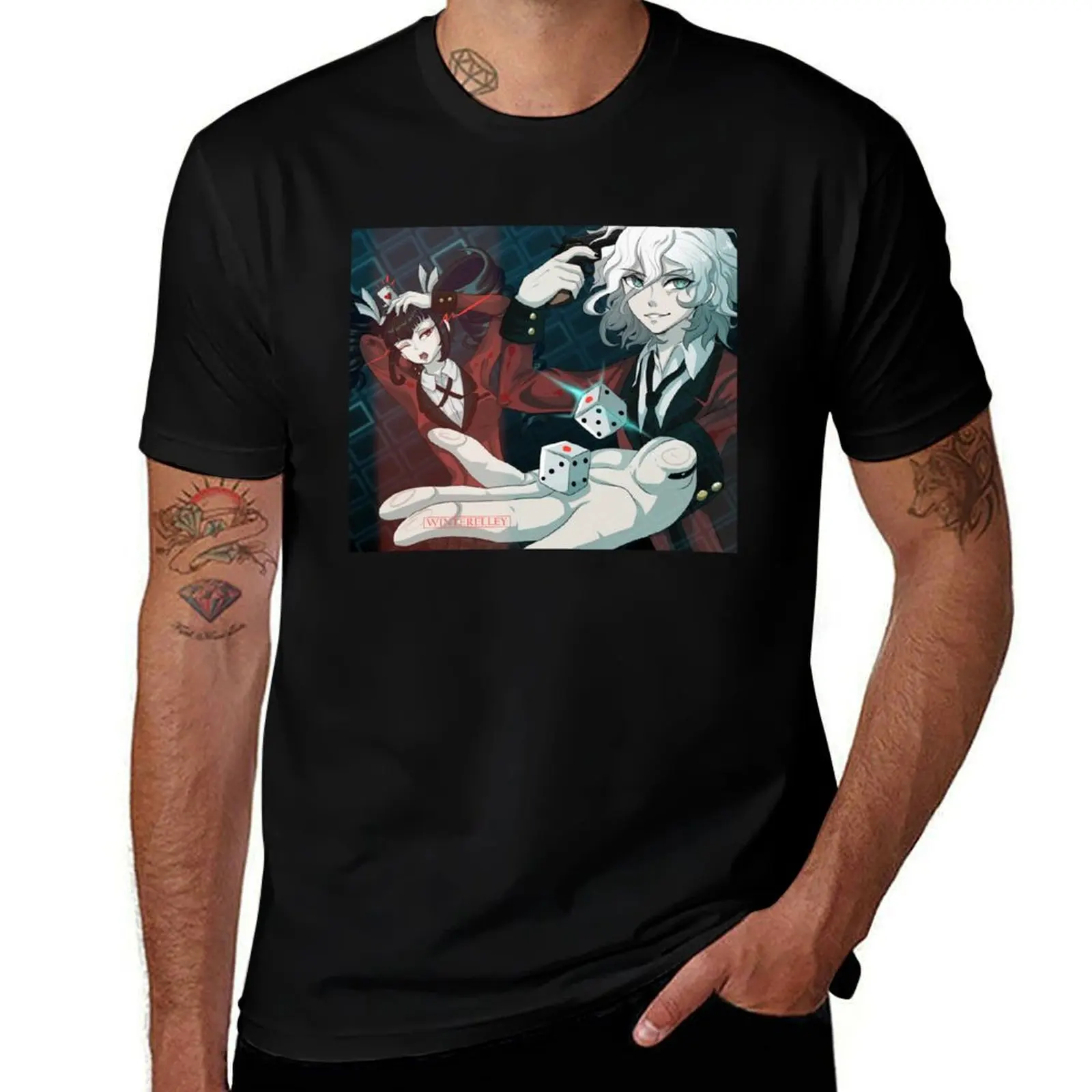 Nagito Komaeda and Celestia Ludenberg - Kakegurui T-Shirt Basic Plain Tee for Spring and Summer T-Shirt