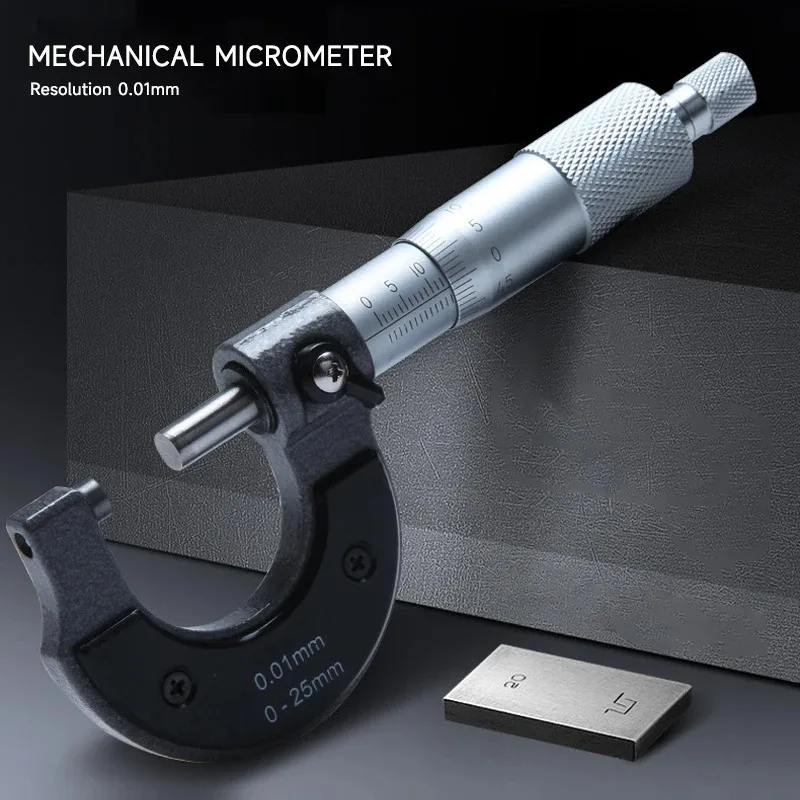 Precise Gauge Micrometer 0-25mm 0.01mm Outside Metric Caliper Measurement Micrometer Tool