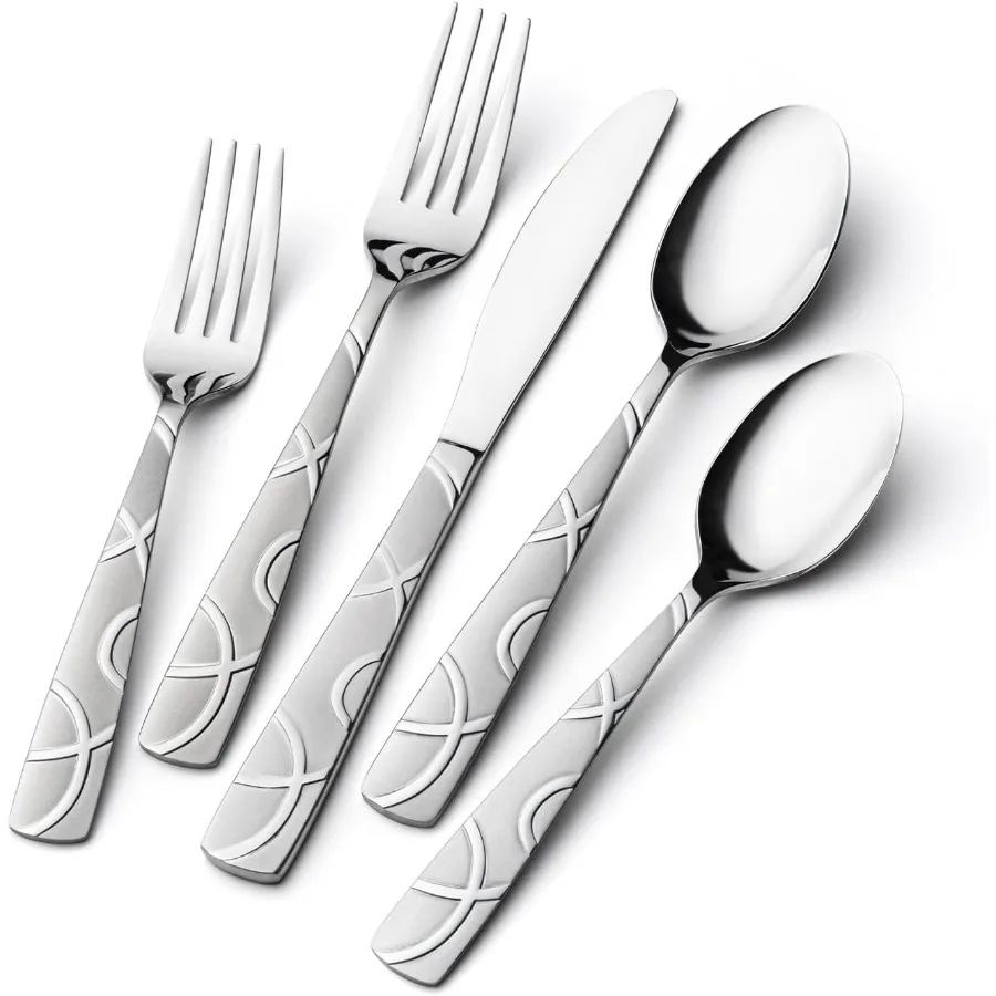 

Silverware Set 30piece Stainless Steel Flatware Set Cutlery Set for 6 for Kitchen Home Wedding Party Mirror Polished and Dishwa