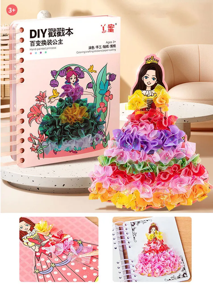 

Stickers DIY Painting Girls Toys Kid Art Poking Princess Handmade Educational Cutting Children Gifts