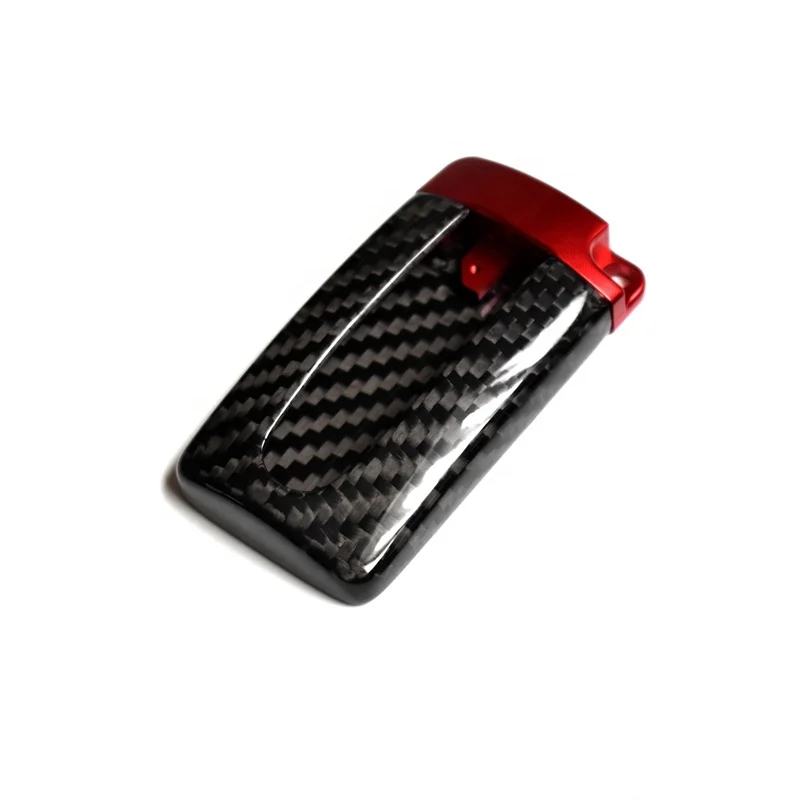 

Car key accessories Carbon fiber red bright key cover is suitable for