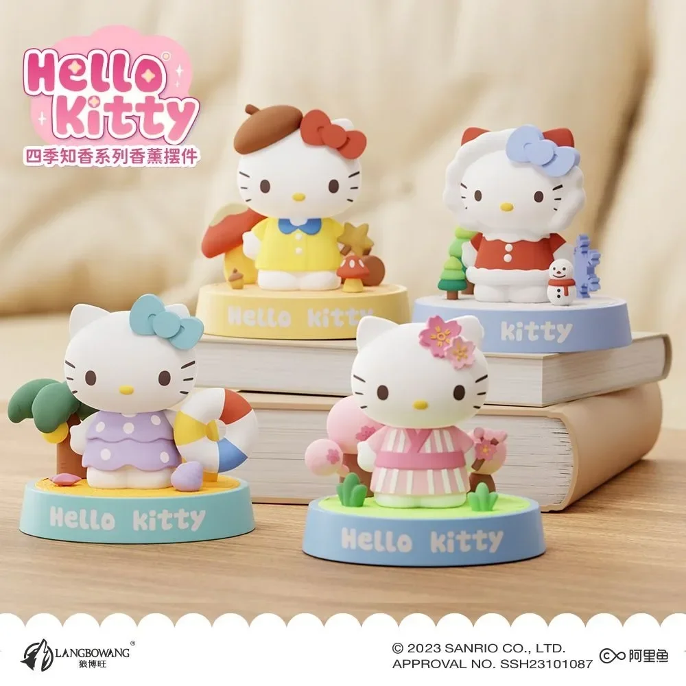 Genuine Sanrio Olá Kitty Aromaterapia Enfeites, interior, carro purificando o ar, brinquedos decorativos, presentes meninas, quatro estações