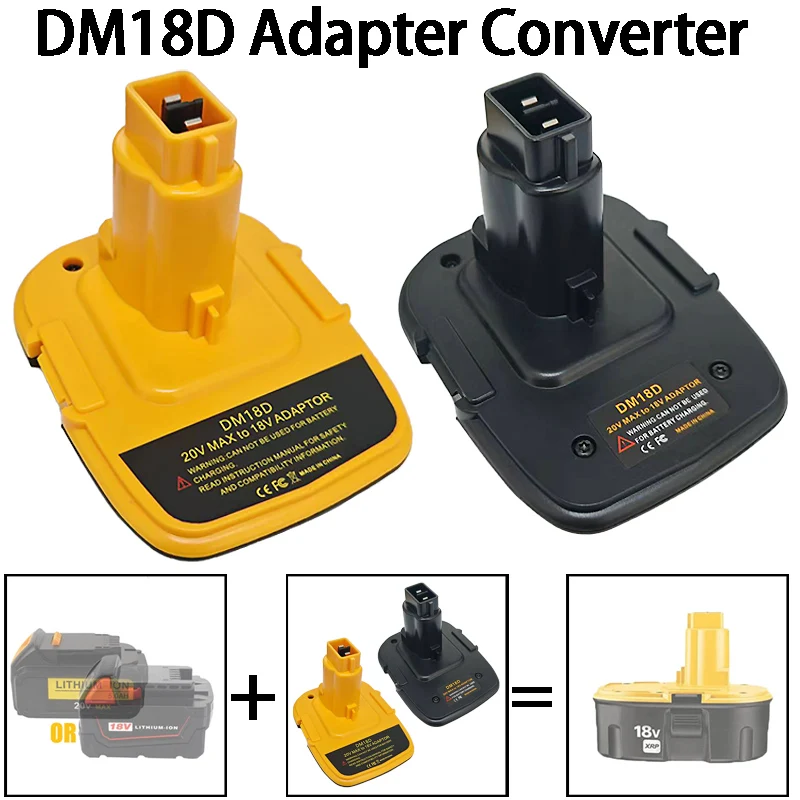 

DM18D Adapter Converter For Dewalt/Milwaukee 18V/20V Batteries Compatible with For Dewalt 18V Ni-Cd Ni-MH Power Tools with USB