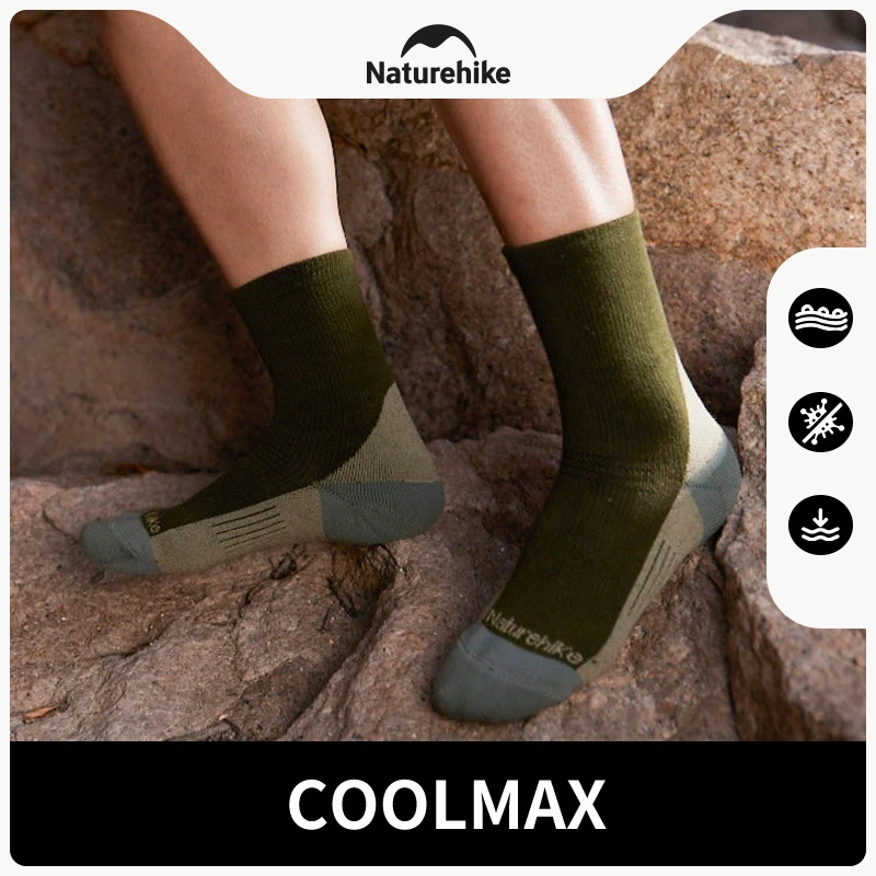 Naturehike Hiking Sports Socks for Men Women Camping Hike Short Quick-Drying Running GYM Damping COOLMAX Socks Wicking Sweat