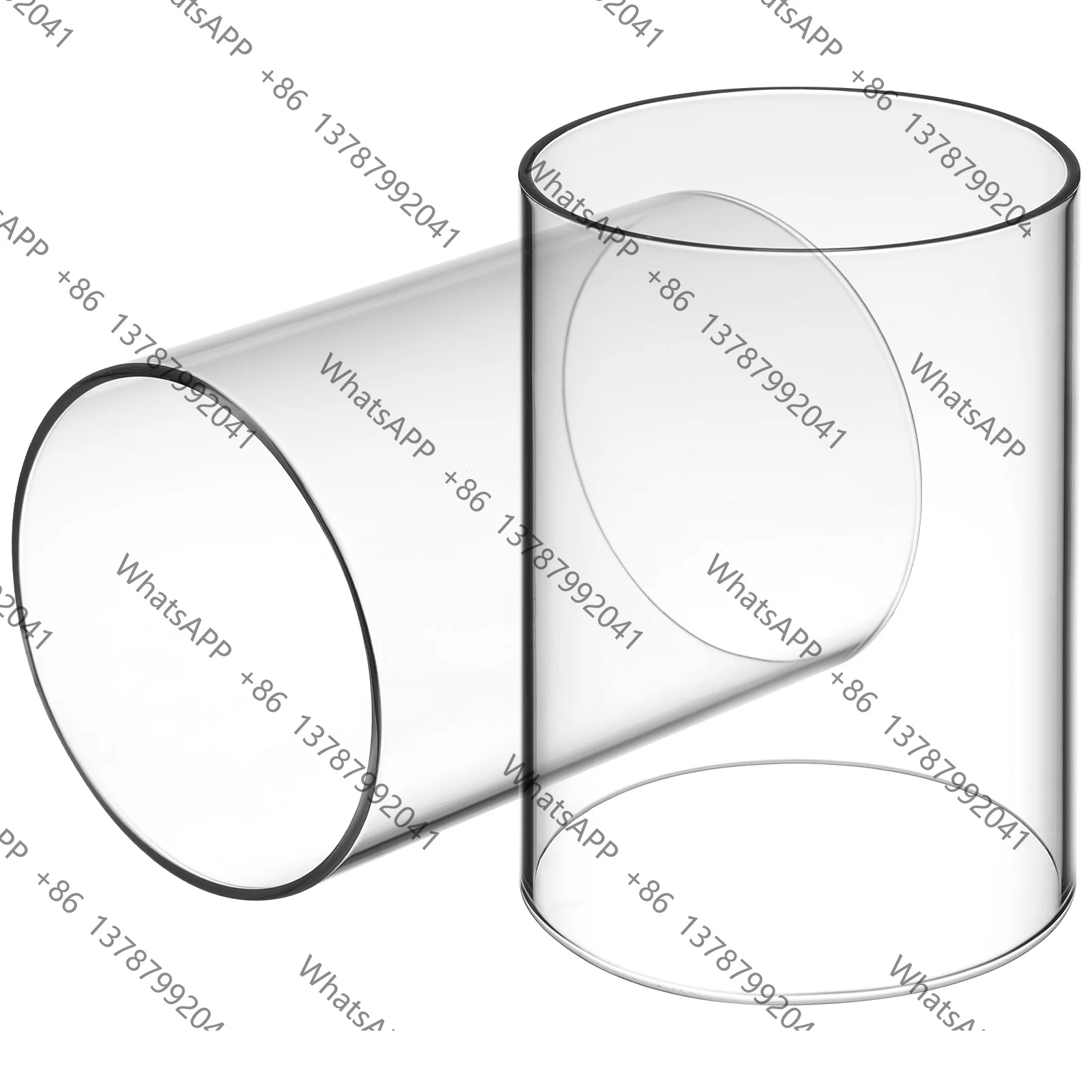 Open Ended Glass Candleholder Tube Shade Open Flame Chimney Cover 2PCS