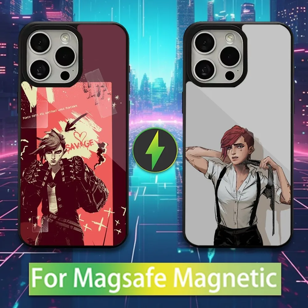 

Animation VI Arcane Phone Case For iPhone 16,15,14,13,12,11,Pro,Max,Plus,Mini,Magsafe,Magnetic Wireless Charging Case