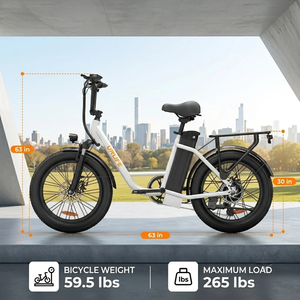 F66 20x3 Fat Tire Electric Bike with 500W Motor 48V 13Ah Removable Battery 80Miles Range Hydraulic Disc Brakes Full Suspension 7 Speed Gears Perfect for Scenic Weekend Camping Daily Commuting and Off Road Adventures image 6