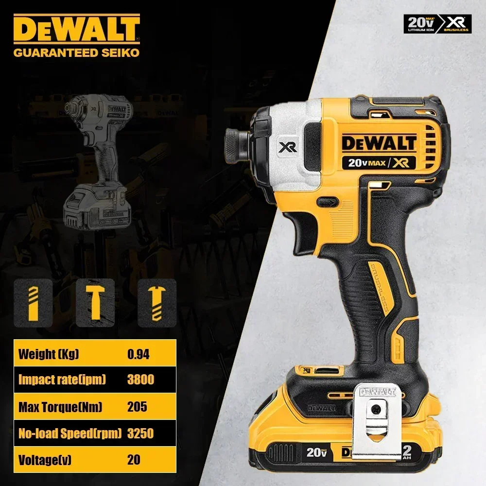 Dewalt DCF887 High Torque Cordless Impact Screwdriver Brushless 20v 205Nm 3250rpm 3800ipm 3 Speed Adjustable Universal 18v