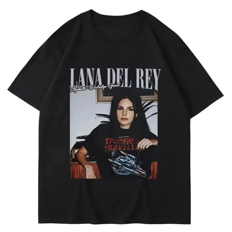 Summer Hot Sale Lana Del Rey Graphic Print T Shirt Y2K Men Women Hip Hop Vintage Streetwear T-shirt Short Sleeve Casual Clothing
