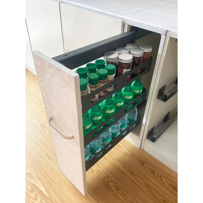 Cabinet Kitchen Draw Basket Seasoning Draw Basket Narrow Cabinet Seasoning Basket Drawer Stand Built-in Small Size