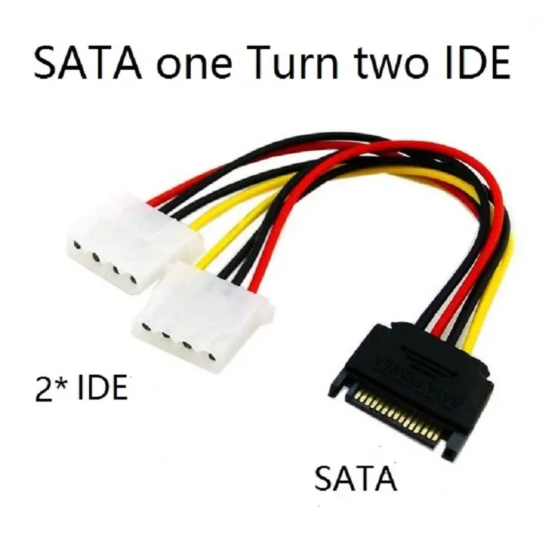 Sata-電源sata電源ケーブル、リバースライン、4ピン、ide電源、1ターン2 sata to ide