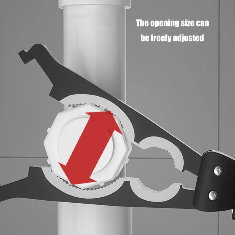 

Professional Adjustable Wrench Spanner For Sink Drain Repair Large Jaw Capacity ABS Nonslip Handle Home Maintenance Tool