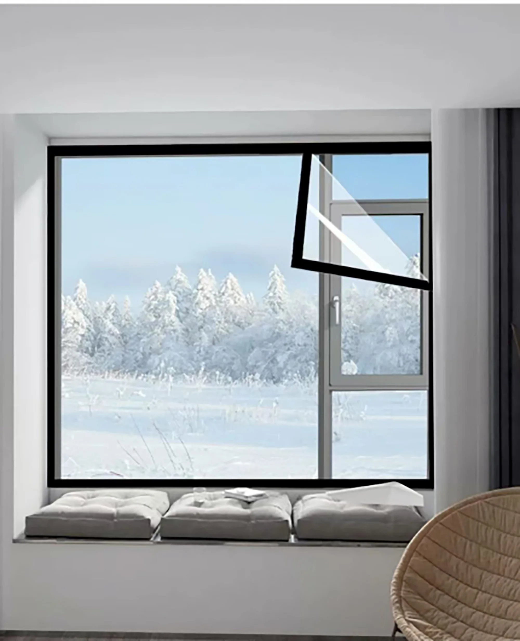 Winter Windproof, Warm and Cold Resistant Sealing Transparent Film Air Conditioning Curtain, Screen Window Curtain